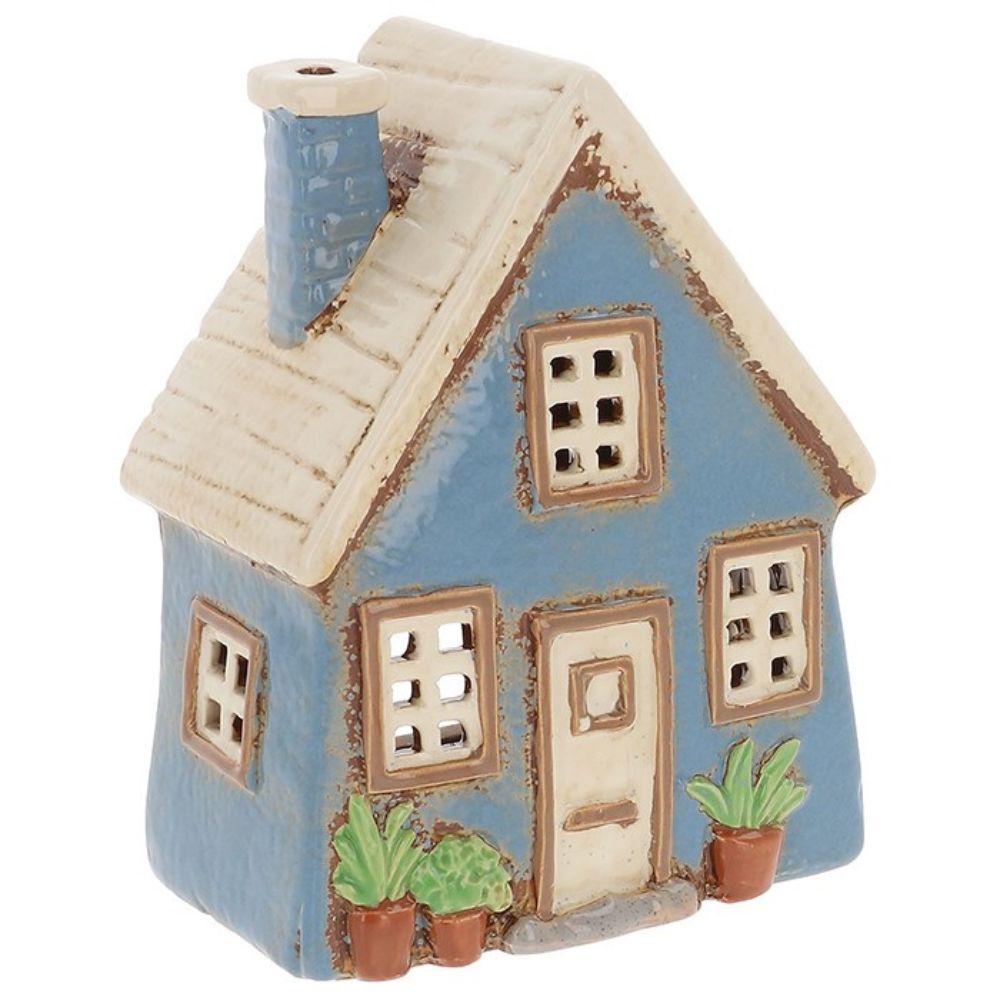Joe Davies 16cm Village Pottery Garden Slat Roof House Tealight