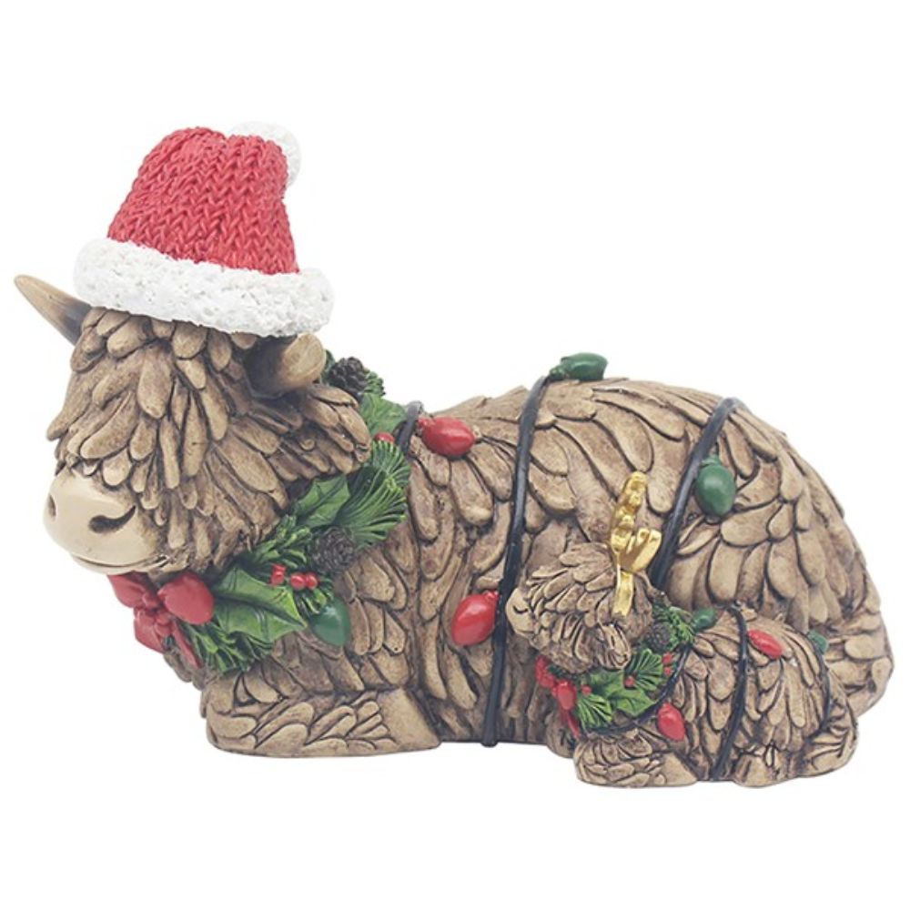 Joe Davies Xmas Highland Cow With Baby
