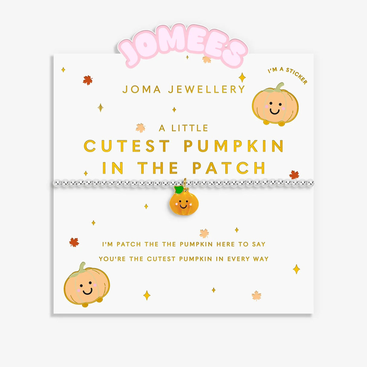 Joma Jewellery A Little Jomees 'Cutest Pumpkin In The Patch' Kids Bracelet - Silver/Gold