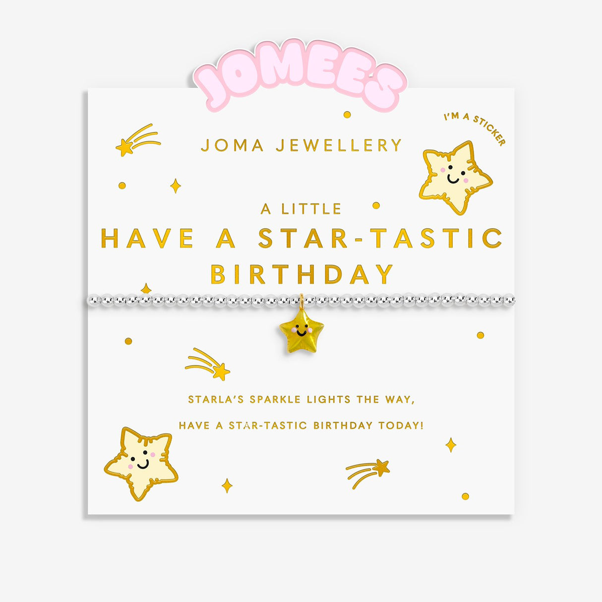 Joma Jewellery A Little Jomees 'Have A Star-Tastic Birthday!' Kids Bracelet - Silver