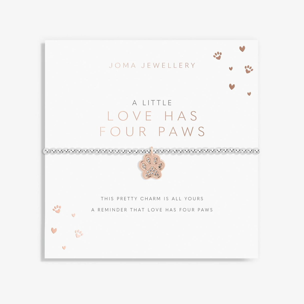 Joma Jewellery A Little 'Love Has Four Paws' Bracelet - Silver