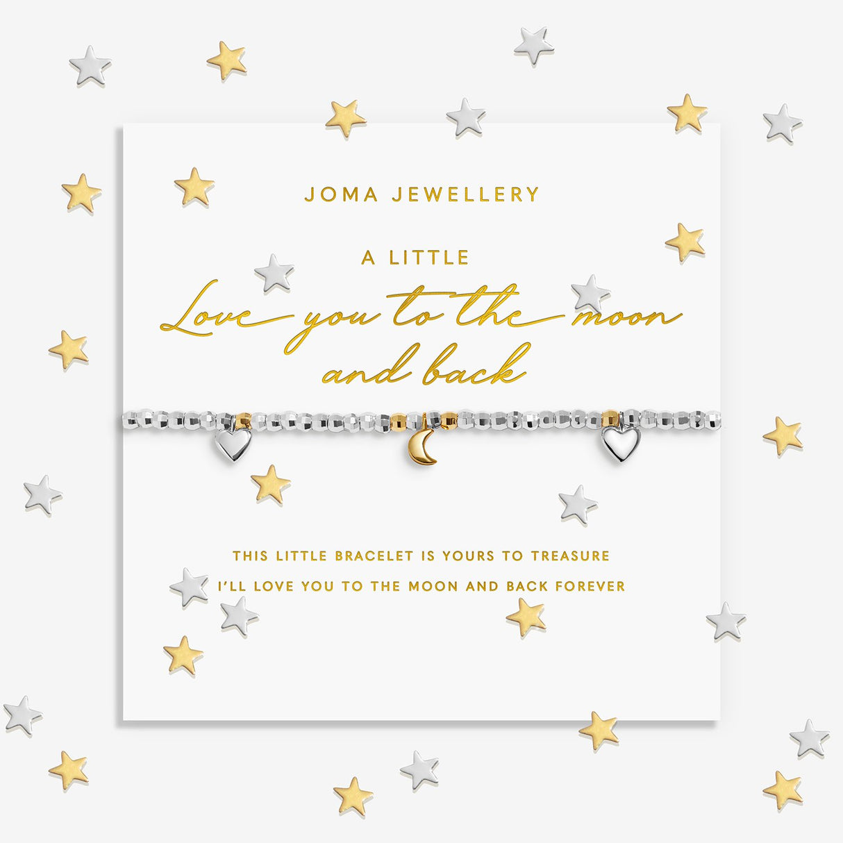 Joma Jewellery A Little 'Love You To The Moon And Back' Bracelet - Silver/Gold