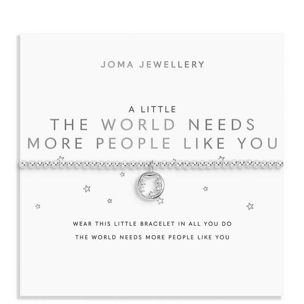 Joma Jewellery A Little 'The World Needs More People Like You' Silver Plated Bracelet - Old Railway Line Garden Centre