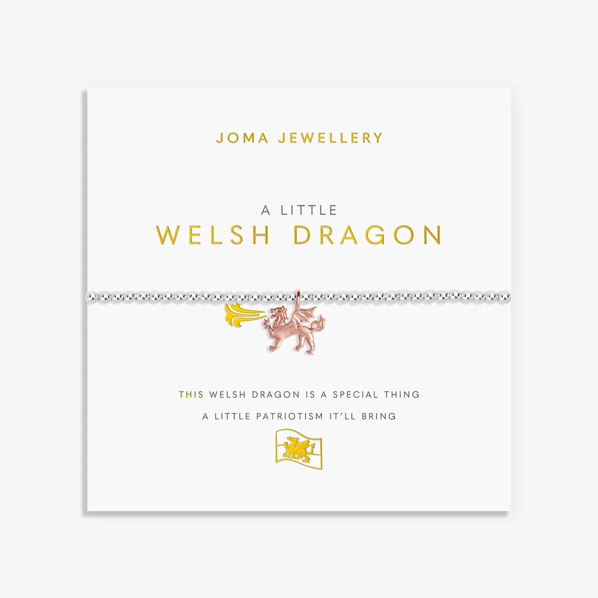 Joma Jewellery A Little 'Welsh Dragon' Welsh Bracelet - Silver