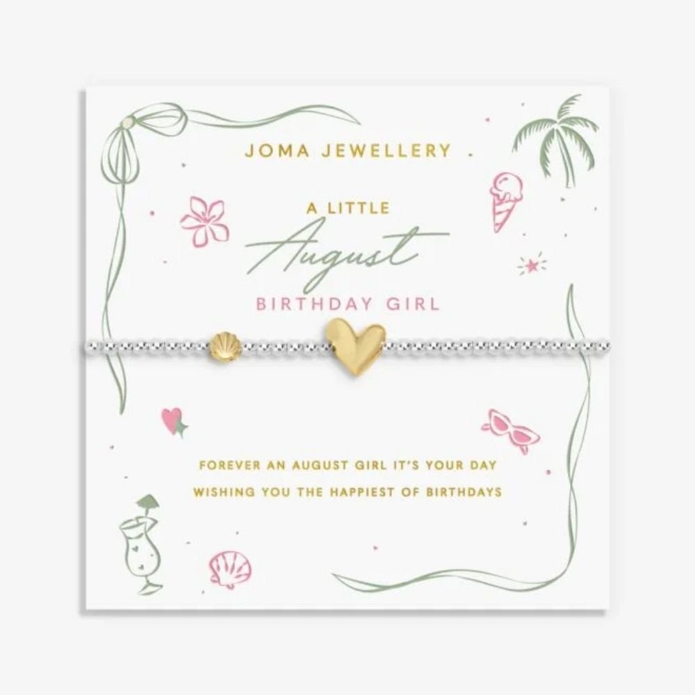 Joma Jewellery Birth Month A Little 'August' Bracelet in Silver and Gold Plating - Old Railway Line Garden Centre