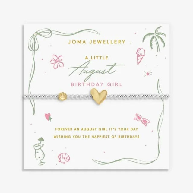 Joma Jewellery Birth Month A Little 'August' Bracelet in Silver and Gold Plating - Old Railway Line Garden Centre
