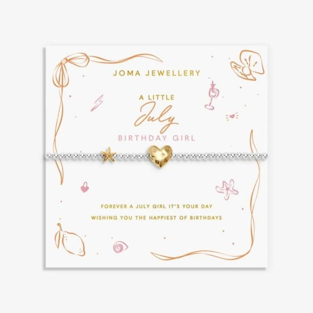 Joma Jewellery Birth Month A Little 'July' Bracelet in Silver and Gold Plating - Old Railway Line Garden Centre
