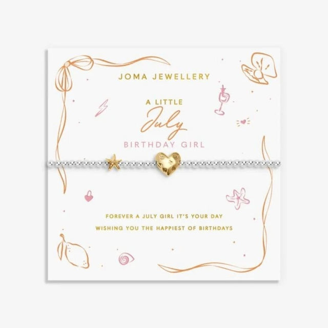 Joma Jewellery Birth Month A Little 'July' Bracelet in Silver and Gold Plating - Old Railway Line Garden Centre