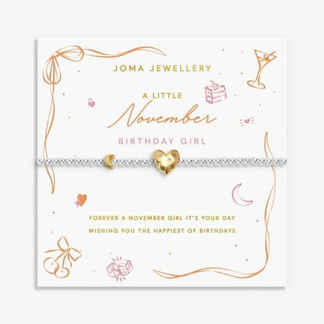 Joma Jewellery Birth Month A Little 'November' Bracelet in Silver and Gold Plating - Old Railway Line Garden Centre