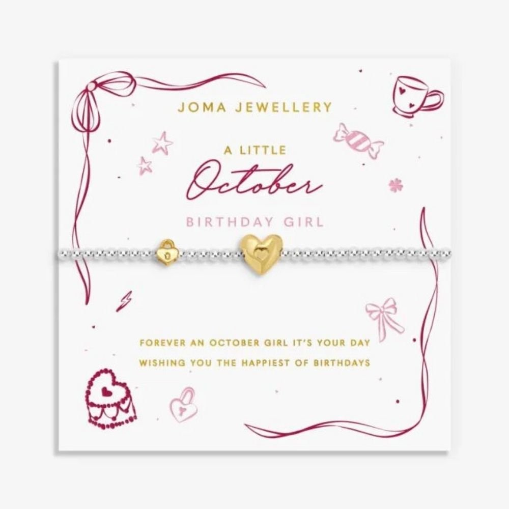 Joma Jewellery Birth Month A Little 'October' Bracelet in Silver and Gold Plating - Old Railway Line Garden Centre