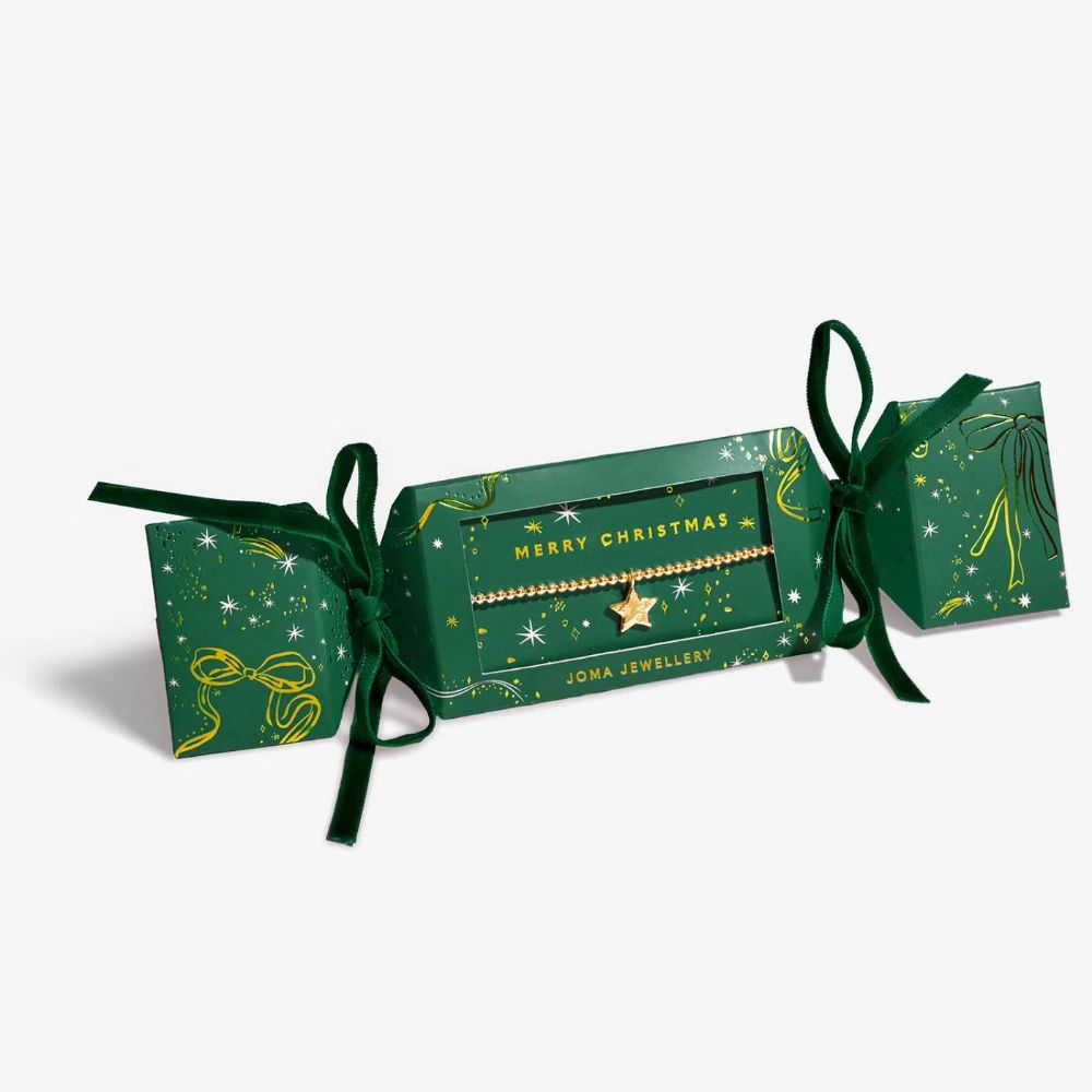 Joma Jewellery Christmas Cracker 'Merry Christmas' Gold Bracelet