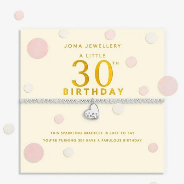 Joma Jewellery Confetti A Little 30th Birthday Silver Plated Bracelet - Old Railway Line Garden Centre