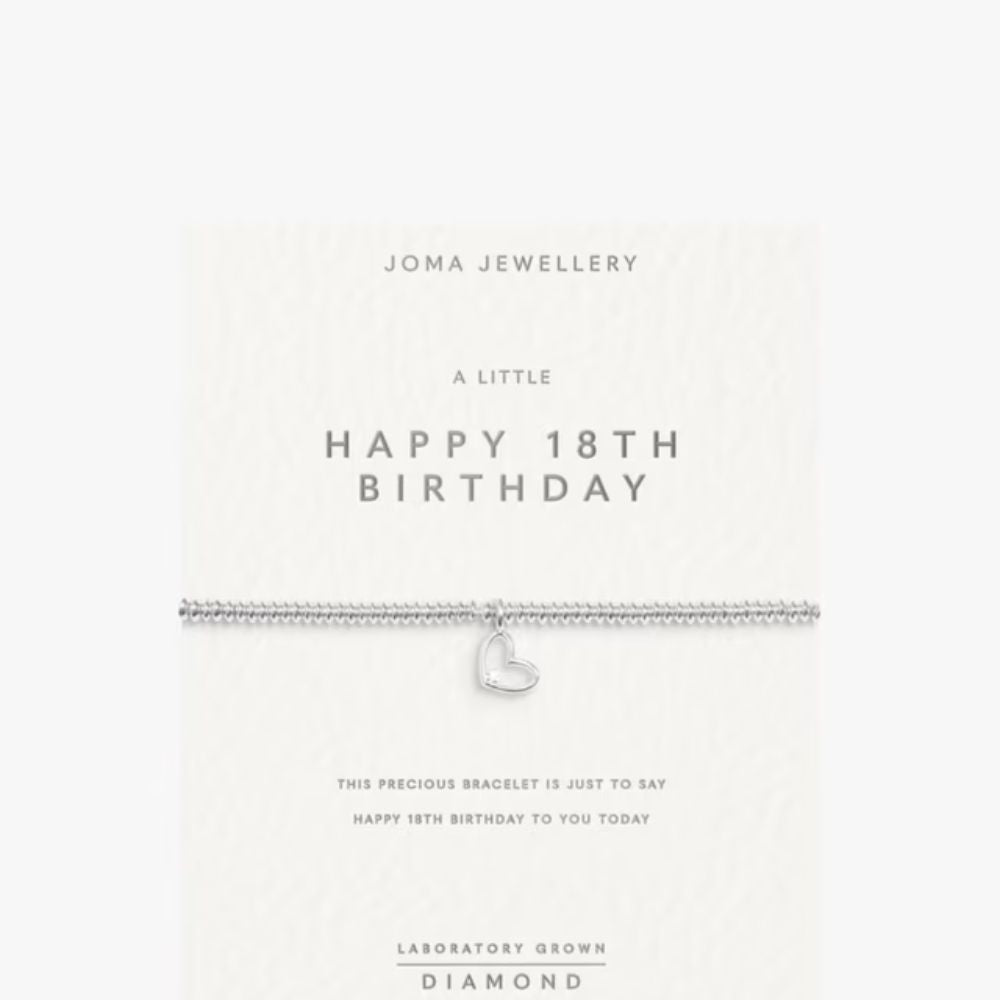 Joma Jewellery Lab Grown Diamond Happy 18th Birthday Bracelet