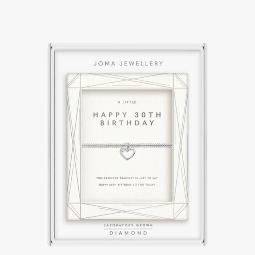 Joma Jewellery Lab Grown Diamond Happy 30th Birthday Bracelet