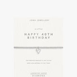 Joma Jewellery Lab Grown Diamond Happy 40th Birthday Bracelet