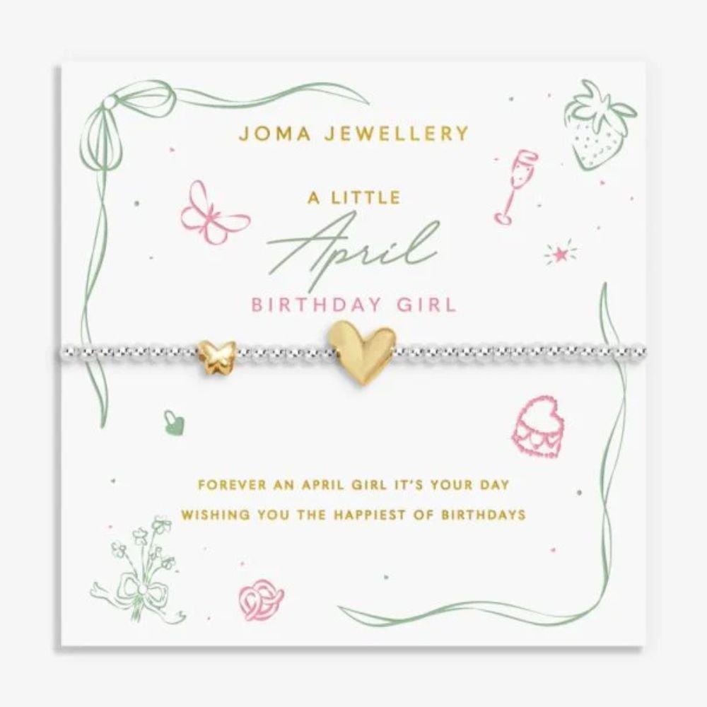 Joma Jewllery Birth Month A Little 'April' Bracelet in Silver and Gold Plating - Old Railway Line Garden Centre
