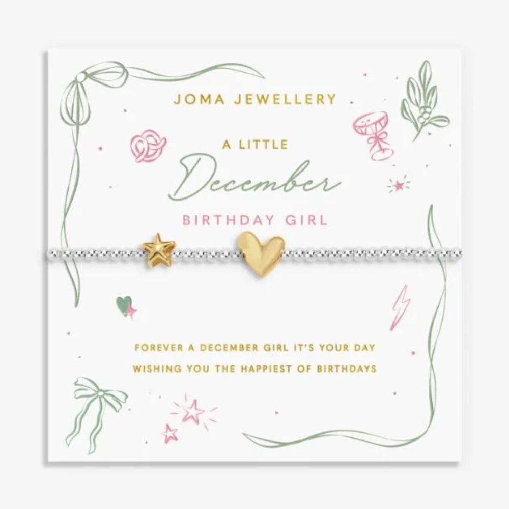 Joma Jewllery Birth Month A Little 'December' Bracelet in Silver and Gold Plating - Old Railway Line Garden Centre
