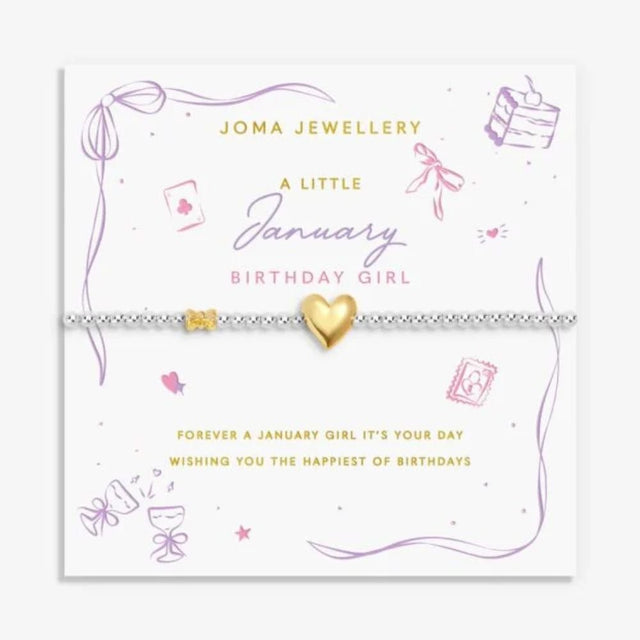 Joma Jewllery Birth Month A Little 'January' Bracelet in Silver and Gold Plating - Old Railway Line Garden Centre