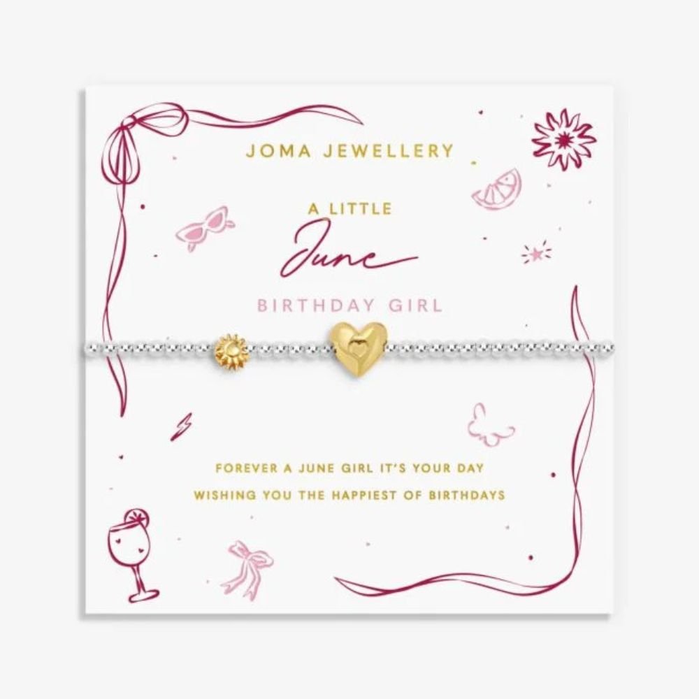 Joma Jewllery Birth Month A Little 'June' Bracelet in Silver and Gold Plating - Old Railway Line Garden Centre