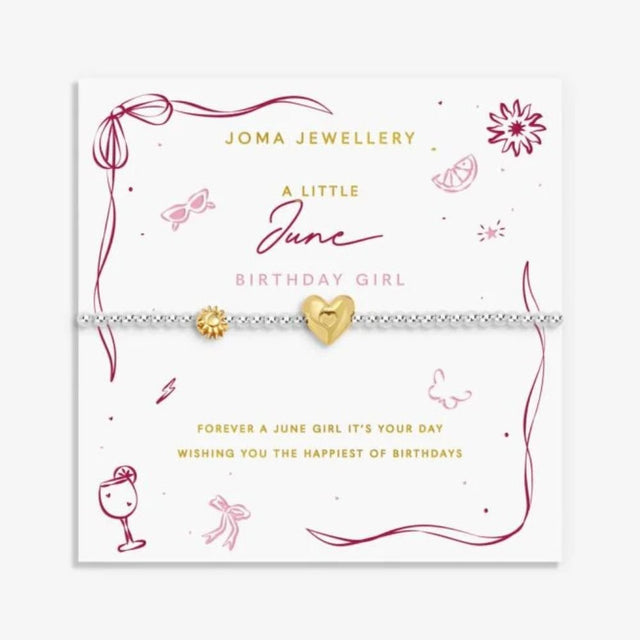 Joma Jewllery Birth Month A Little 'June' Bracelet in Silver and Gold Plating - Old Railway Line Garden Centre