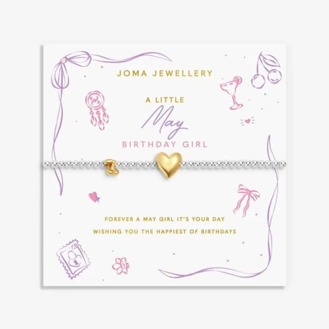 Joma Jewllery Birth Month A Little 'May' Bracelet in Silver and Gold Plating - Old Railway Line Garden Centre