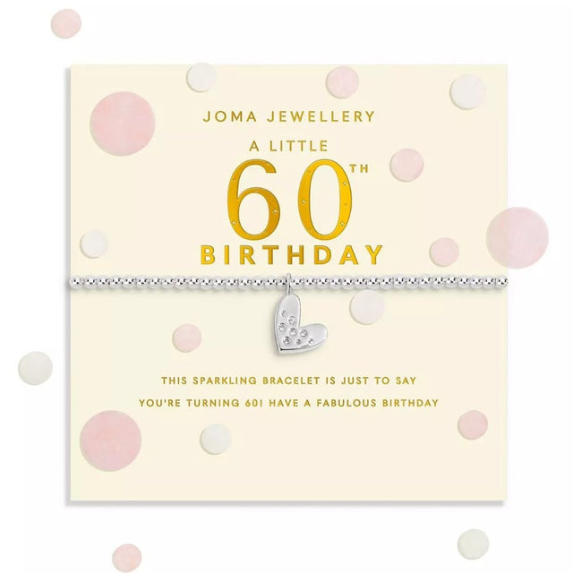 Joma Jewllery Confetti A Little '60th Birthday' Bracelet - Silver Plated - Old Railway Line Garden Centre