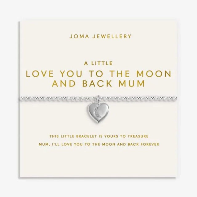 Joma Jewllery Mother's Day A Little 'Love You To The Moon And Back' Bracelet - Silver Plated - Old Railway Line Garden Centre
