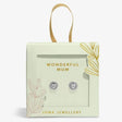 Joma Jewllery Mother's Day Earring Box 'Wonderful Mum' Stud Earrings - Silver Plated - Old Railway Line Garden Centre