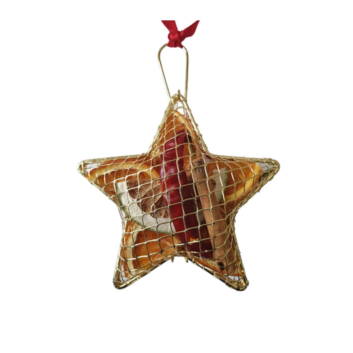 Jormaepourri 10cm Gold Mesh Fruit Star