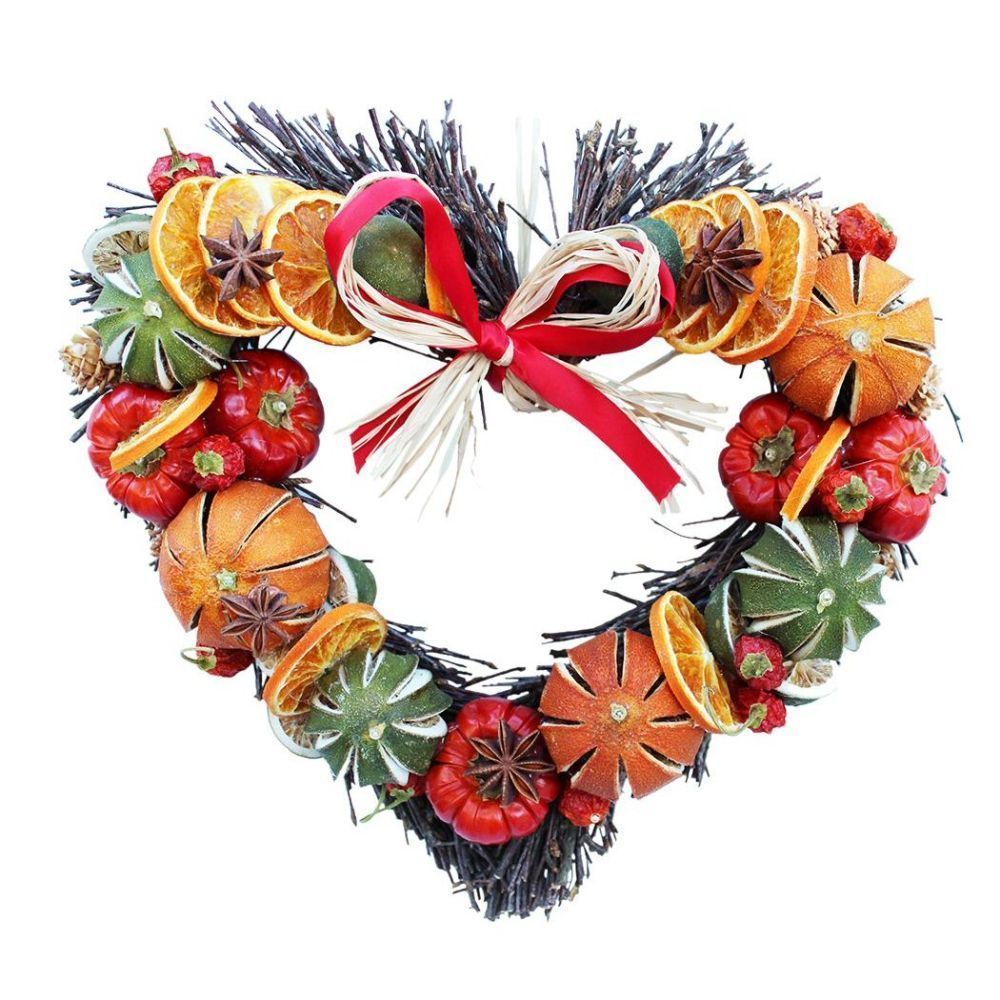Jormaepourri 25cm Scented  Fruit Twig Heart Wreath