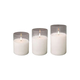 Kaemingk 17.5cm LED Clear Glass Wax Candles (Set of 3)