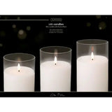 Kaemingk 17.5cm LED Clear Glass Wax Candles (Set of 3)