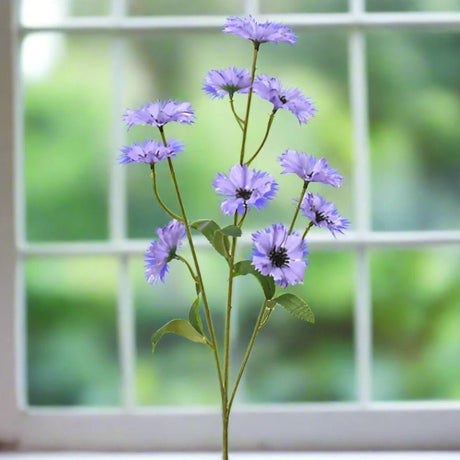 Kaemingk 55cm Artificial Cornflower On Stem - Purple - Old Railway Line Garden Centre