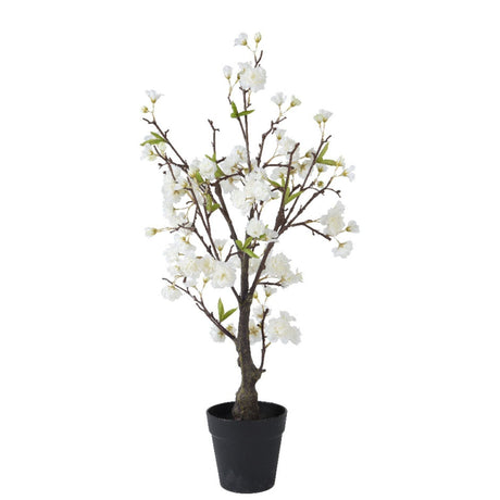 Kaemingk 80cm Artificial Cherry Blossom Cherry Tree in Pot - White - Old Railway Line Garden Centre