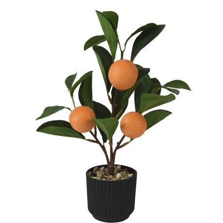 Kaemingk Artificial Orange Tree with Hard foam Oranges in Black Pot - Old Railway Line Garden Centre