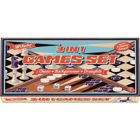 Kandy Toys Retro 3 In 1 Board Games - Old Railway Line Garden Centre