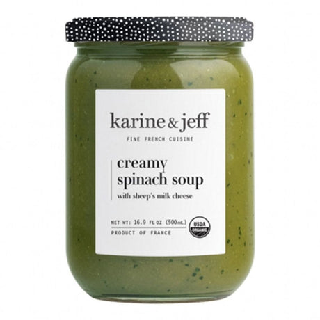 Karine & Jeff 500ml Organic Creamy Spinach Soup - Old Railway Line Garden Centre