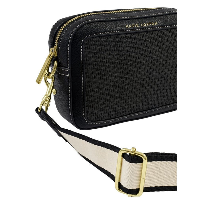 Katie Loxton Avery Raffia Small Crossbody Bag - Black - Old Railway Line Garden Centre