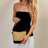 Katie Loxton Black Riviera Raffia Bucket Bag - Old Railway Line Garden Centre