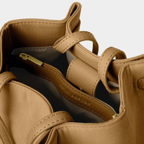 Katie Loxton Camel Celina Suedette Bucket Bag - Old Railway Line Garden Centre