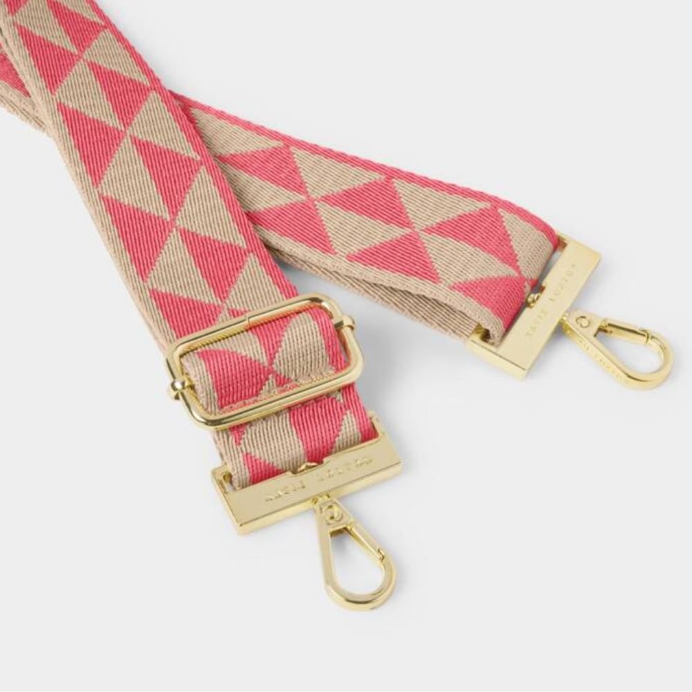Katie Loxton Coral Geometric Triangle Canvas Bag Strap - Old Railway Line Garden Centre