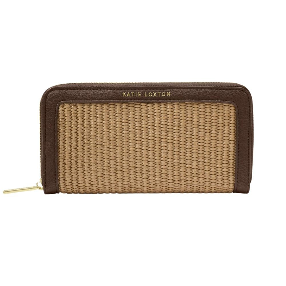 Katie Loxton Florence Raffia Purse - Chocolate - Old Railway Line Garden Centre