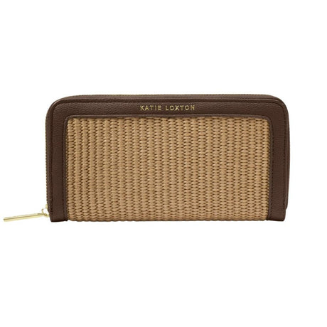 Katie Loxton Florence Raffia Purse - Chocolate - Old Railway Line Garden Centre