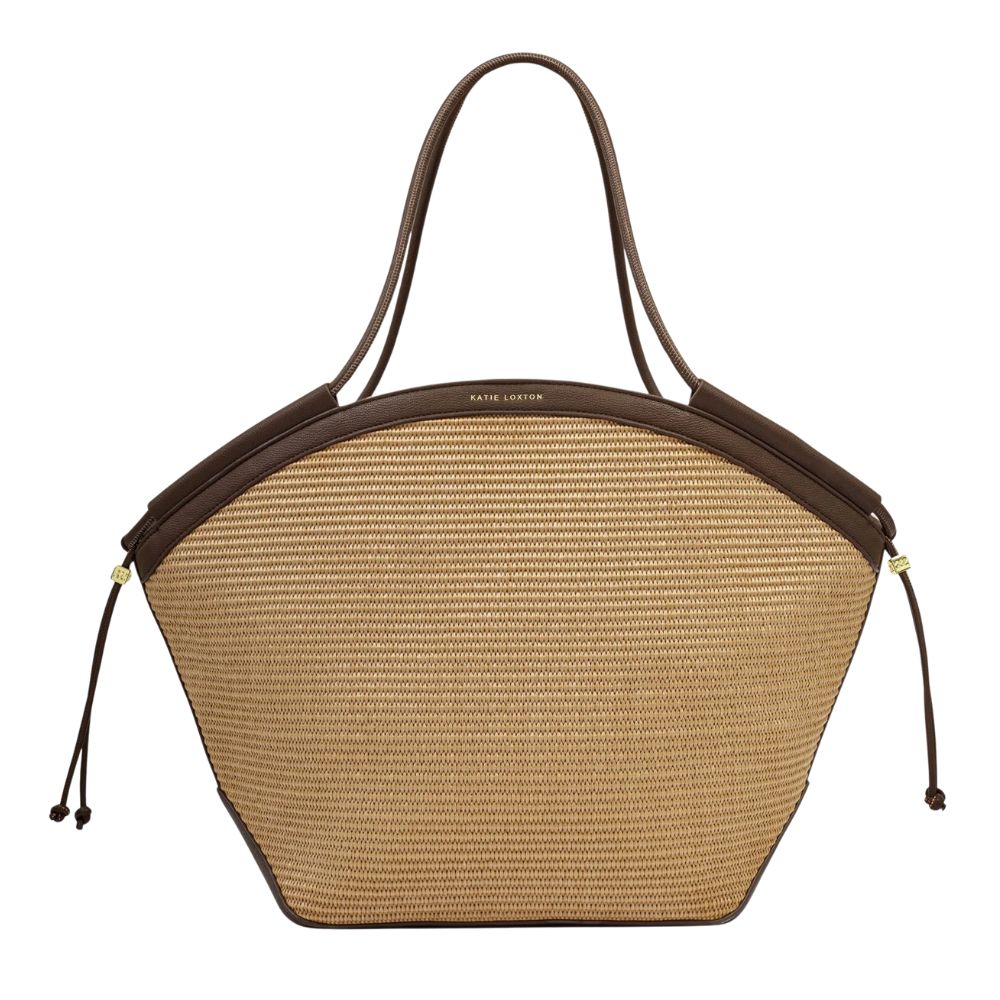 Katie Loxton Florence Raffia Tote Bag - Chocolate