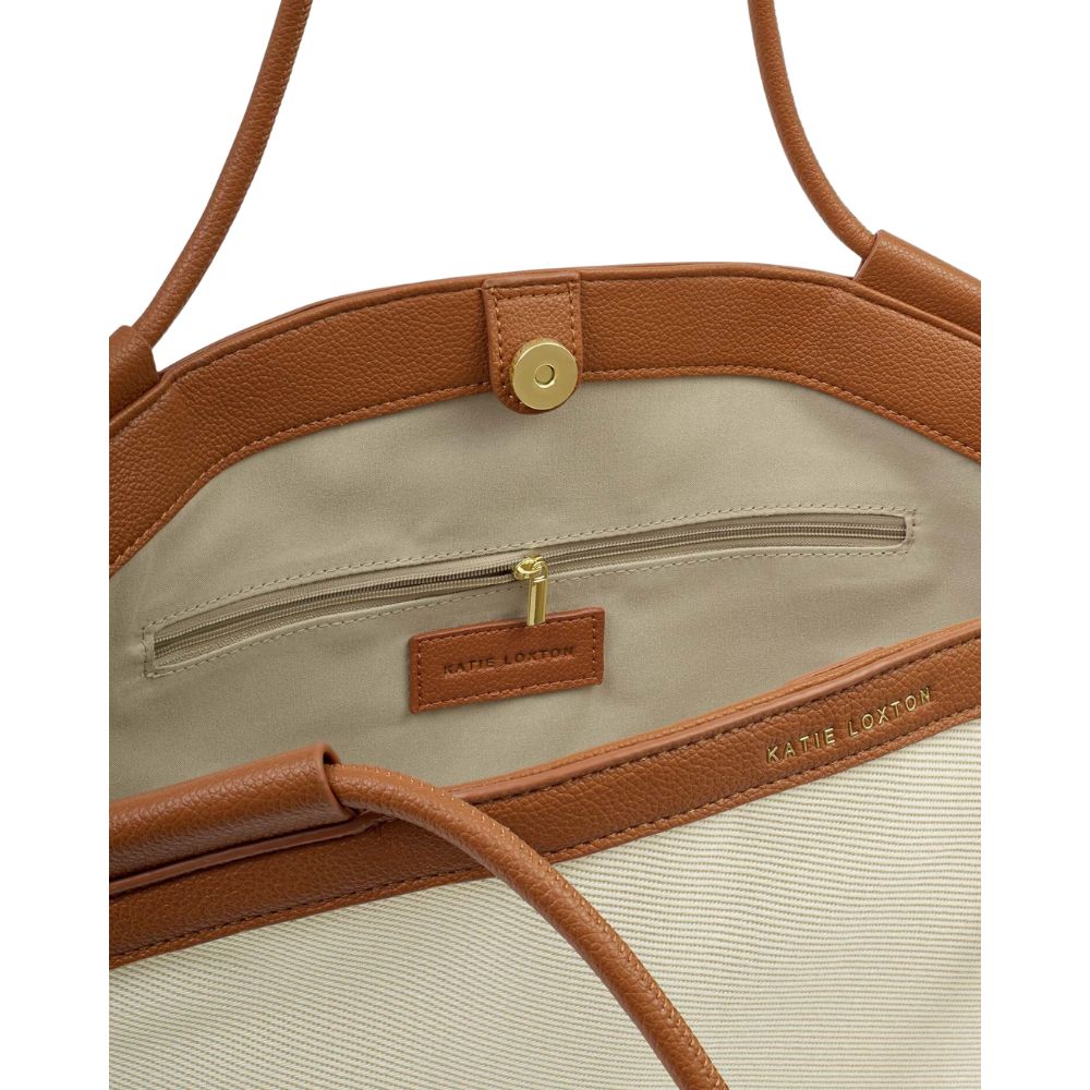Katie Loxton Florence Raffia Tote Bag - Cognac