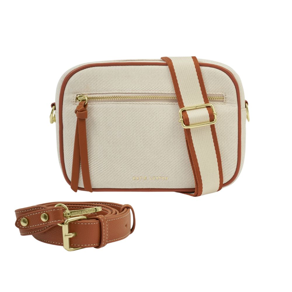 Katie Loxton Hallie Canvas Crossbody Bag - Cognac