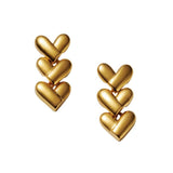 Katie Loxton Heart Link Waterproof Earrings - Gold - Old Railway Line Garden Centre