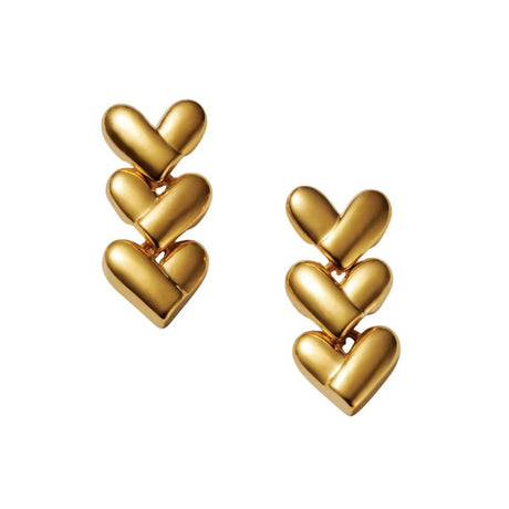 Katie Loxton Heart Link Waterproof Earrings - Gold - Old Railway Line Garden Centre