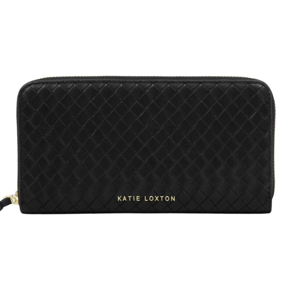 Katie Loxton Large Nova Woven Texture Purse - Black