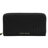 Katie Loxton Large Nova Woven Texture Purse - Black - Old Railway Line Garden Centre